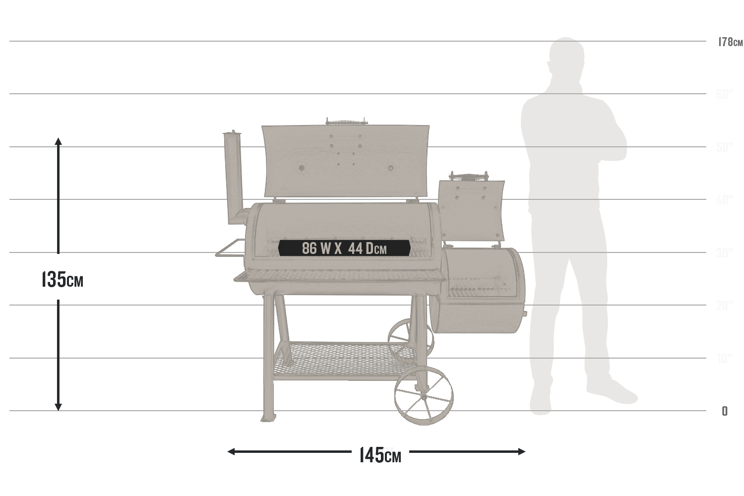 Highland Offset Smoker dimensions