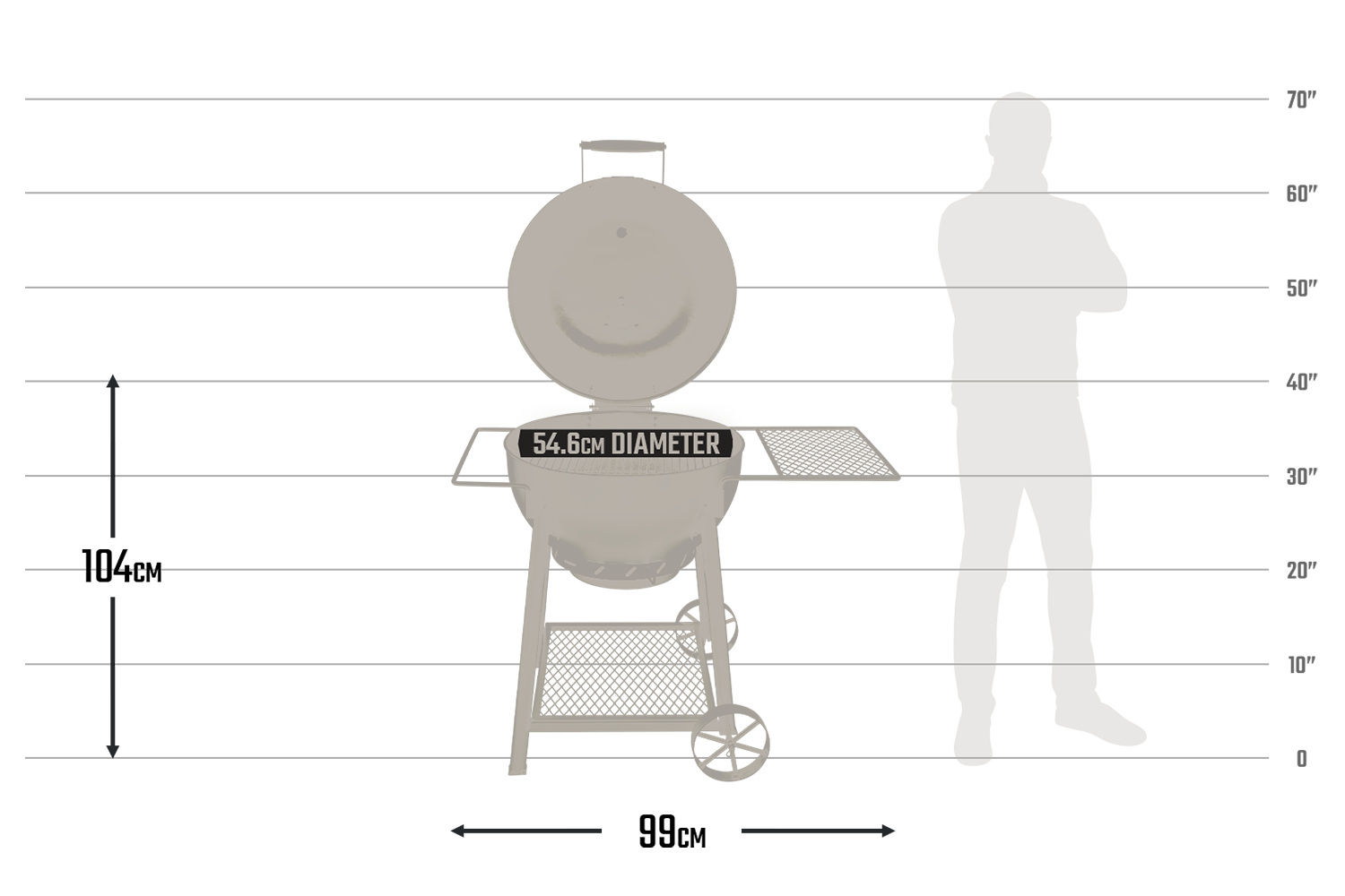 Blackjack Kettle Charcoal Grill dimensions