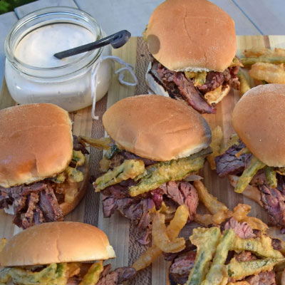 Smoked Skirt Steak Sliders